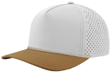 Zapped Headwear BLACKHAWK R+ 5 - Panel Rope Snapback Hat Off White - Caramel Bill - Caramel/White Chainlink Adjustable Hats