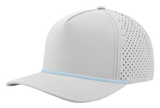 Zapped Headwear BLACKHAWK R+ 5 - Panel Rope Snapback Hat Off White - Colombia Blue Chainlink Rope Adjustable Hats