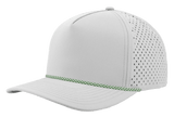 Zapped Headwear BLACKHAWK R+ 5 - Panel Rope Snapback Hat Off White - Masters Green Chainlink Rope Adjustable Hats