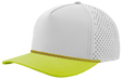 Zapped Headwear BLACKHAWK R+ 5 - Panel Rope Snapback Hat Off White - Mellow Green Bill - Green/Red Chainlink Adjustable Hats