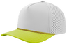 Zapped Headwear BLACKHAWK R+ 5 - Panel Rope Snapback Hat Off White - Mellow Green Bill - Green/Red Chainlink Adjustable Hats