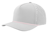 Zapped Headwear BLACKHAWK R+ 5 - Panel Rope Snapback Hat Off White - Pink Chainlink Rope Adjustable Hats