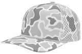 Zapped Headwear BLACKHAWK R+ 5 - Panel Rope Snapback Hat Old School Snow Camo - Grey Chainlink Rope Adjustable Hats