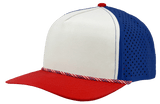 Zapped Headwear BLACKHAWK R+ 5 - Panel Rope Snapback Hat Red - White - Blue American Flag Rope Adjustable Hats