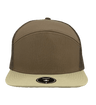 Zapped Headwear COBRA 7 - Panel Snapback Hat | Wholesale Performance Caps Brown - Khaki bill Adjustable Hats