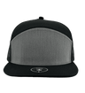Zapped Headwear COBRA 7 - Panel Snapback Hat | Wholesale Performance Caps Heather Grey - Black Adjustable Hats