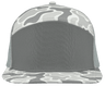 Zapped Headwear COBRA 7 - Panel Snapback Hat | Wholesale Performance Caps Old School Snow Camo - Grey Adjustable Hats