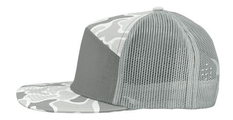 Zapped Headwear COBRA 7 - Panel Snapback Hat | Wholesale Performance Caps Old School Snow Camo - Grey Adjustable Hats