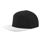 Zapped Headwear OSPREY 7 - Panel Snapback Hat | Wholesale Performance Caps Black - Off White bill Adjustable Hats