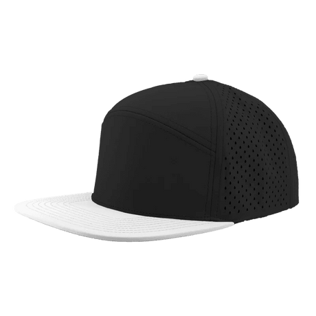 Zapped Headwear OSPREY 7 - Panel Snapback Hat | Wholesale Performance Caps Black - Off White bill Adjustable Hats