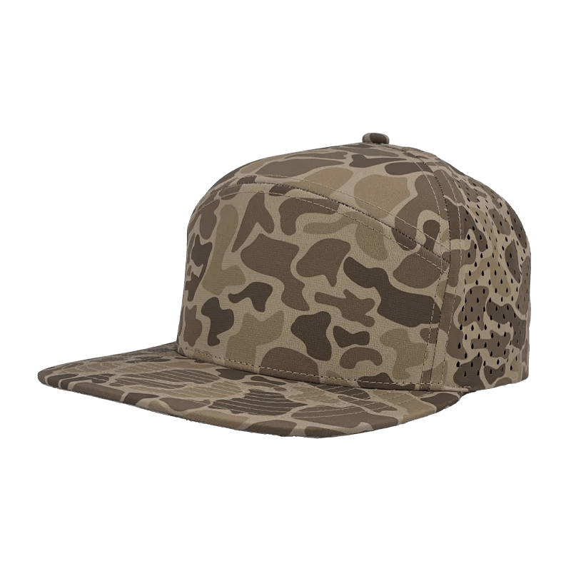 Zapped Headwear OSPREY 7 - Panel Snapback Hat | Wholesale Performance Caps Brown Old School Camo Adjustable Hats