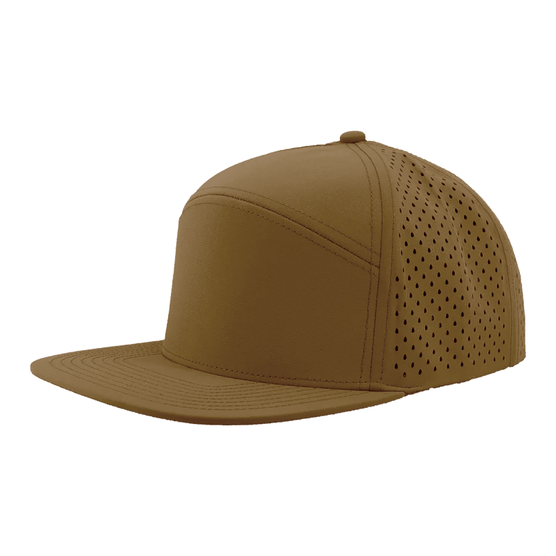 Zapped Headwear OSPREY 7 - Panel Snapback Hat | Wholesale Performance Caps Caramel Adjustable Hats