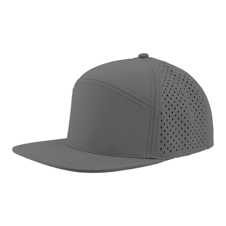 Zapped Headwear OSPREY 7 - Panel Snapback Hat | Wholesale Performance Caps Grey Adjustable Hats