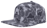 Zapped Headwear OSPREY 7 - Panel Snapback Hat | Wholesale Performance Caps Grey Old School Camo Adjustable Hats