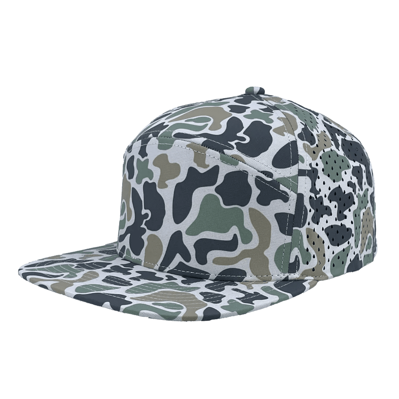 Zapped Headwear OSPREY 7 - Panel Snapback Hat | Wholesale Performance Caps Jungle Camo Adjustable Hats
