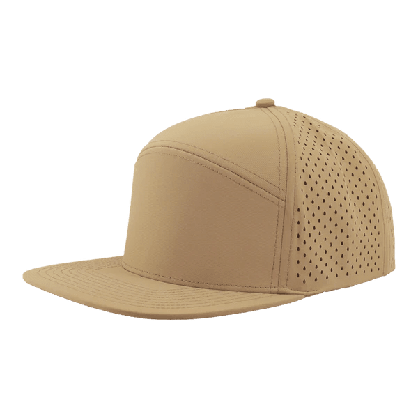 Zapped Headwear OSPREY 7 - Panel Snapback Hat | Wholesale Performance Caps Khaki Adjustable Hats