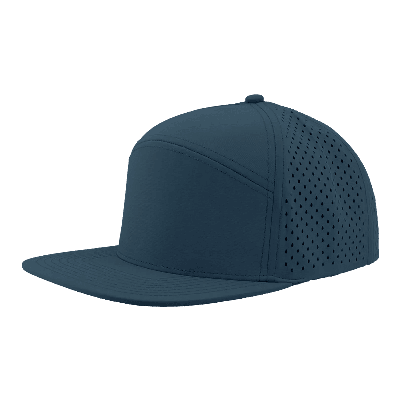 Zapped Headwear OSPREY 7 - Panel Snapback Hat | Wholesale Performance Caps Light Navy Adjustable Hats