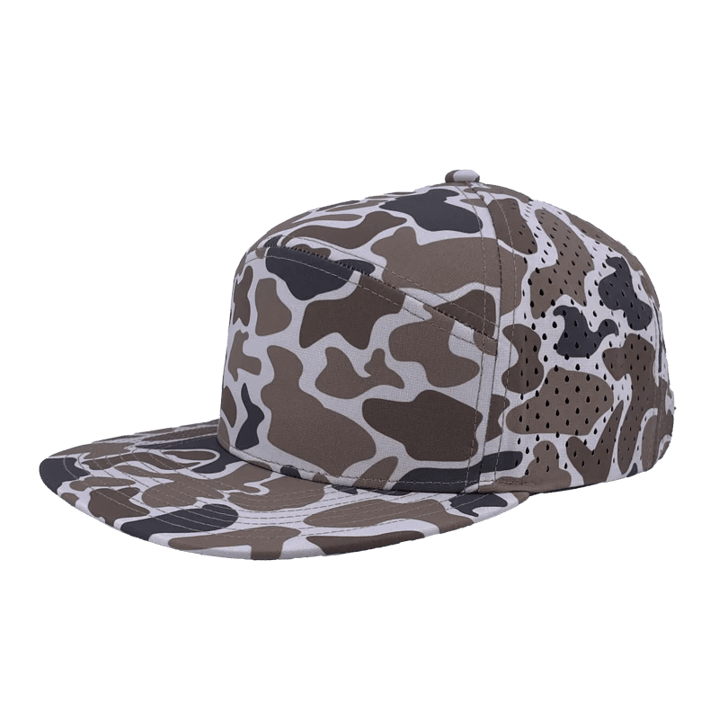 Zapped Headwear OSPREY 7 - Panel Snapback Hat | Wholesale Performance Caps Light Old School Camo Adjustable Hats
