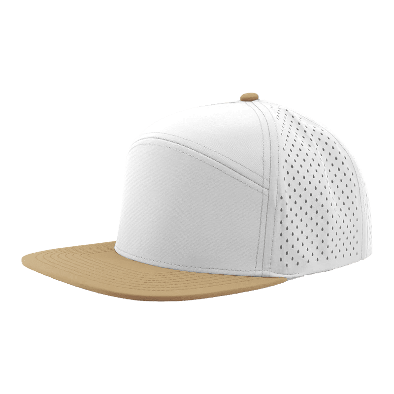 Zapped Headwear OSPREY 7 - Panel Snapback Hat | Wholesale Performance Caps Off White - Khaki bill Adjustable Hats