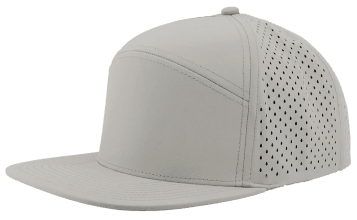 Zapped Headwear OSPREY 7 - Panel Snapback Hat | Wholesale Performance Caps Silver Adjustable Hats