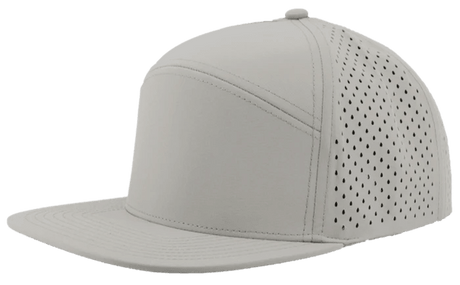 Zapped Headwear OSPREY 7 - Panel Snapback Hat | Wholesale Performance Caps Silver Adjustable Hats