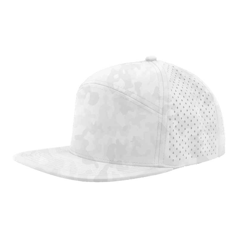 Zapped Headwear OSPREY 7 - Panel Snapback Hat | Wholesale Performance Caps Snow Camo Adjustable Hats