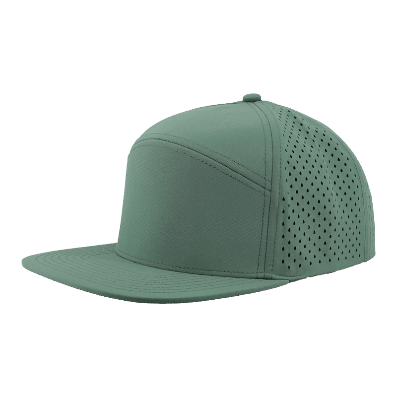Zapped Headwear OSPREY 7 - Panel Snapback Hat | Wholesale Performance Caps Steel Green Adjustable Hats