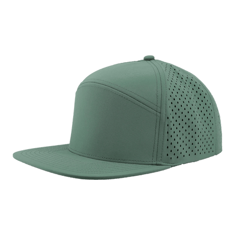 Zapped Headwear OSPREY 7 - Panel Snapback Hat | Wholesale Performance Caps Steel Green Adjustable Hats