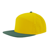 Zapped Headwear OSPREY 7 - Panel Snapback Hat | Wholesale Performance Caps Yellow - Green Golf bill Adjustable Hats