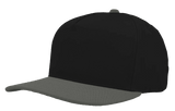 Zapped Headwear PATRIOT 5 - Panel Classic Snapback Hat | Wholesale Canvas Caps Black/ Grey Adjustable 5 - Panel Caps