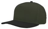 Zapped Headwear PATRIOT 5 - Panel Classic Snapback Hat | Wholesale Canvas Caps Loden/ Black Adjustable 5 - Panel Caps