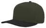 Zapped Headwear PATRIOT 5 - Panel Classic Snapback Hat | Wholesale Canvas Caps Loden/ Black Adjustable 5 - Panel Caps