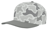 Zapped Headwear PATRIOT 5 - Panel Classic Snapback Hat | Wholesale Canvas Caps Snow Old School Camo/ Grey Bill Adjustable 5 - Panel Caps