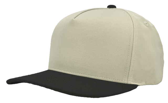 Zapped Headwear PATRIOT 5 - Panel Classic Snapback Hat | Wholesale Canvas Caps Vintage White/ Black Adjustable 5 - Panel Caps