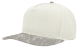 Zapped Headwear PATRIOT 5 - Panel Classic Snapback Hat | Wholesale Canvas Caps Vintage White/ Deadwood Tree Camo Adjustable 5 - Panel Caps