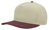 Zapped Headwear PATRIOT 5 - Panel Classic Snapback Hat | Wholesale Canvas Caps Vintage White/ Maroon Adjustable 5 - Panel Caps
