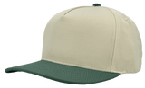 Zapped Headwear PATRIOT 5 - Panel Classic Snapback Hat | Wholesale Canvas Caps Vintage White/ Masters Green Adjustable 5 - Panel Caps