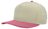 Zapped Headwear PATRIOT 5 - Panel Classic Snapback Hat | Wholesale Canvas Caps Vintage White/ Pink Adjustable 5 - Panel Caps