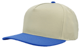 Zapped Headwear PATRIOT 5 - Panel Classic Snapback Hat | Wholesale Canvas Caps Vintage White/ Royal Blue Adjustable 5 - Panel Caps