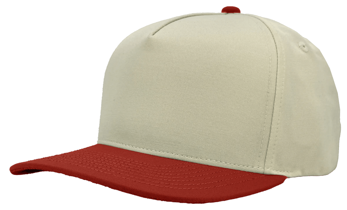 Zapped Headwear PATRIOT 5 - Panel Classic Snapback Hat | Wholesale Canvas Caps Vintage White/ University Red Adjustable 5 - Panel Caps