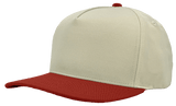 Zapped Headwear PATRIOT 5 - Panel Classic Snapback Hat | Wholesale Canvas Caps Vintage White/ University Red Adjustable 5 - Panel Caps