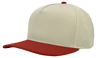 Zapped Headwear PATRIOT 5 - Panel Classic Snapback Hat | Wholesale Canvas Caps Vintage White/ University Red Adjustable 5 - Panel Caps