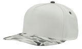 Zapped Headwear PATRIOT 5 - Panel Classic Snapback Hat | Wholesale Canvas Caps White/ Grey Old School Camo Adjustable 5 - Panel Caps